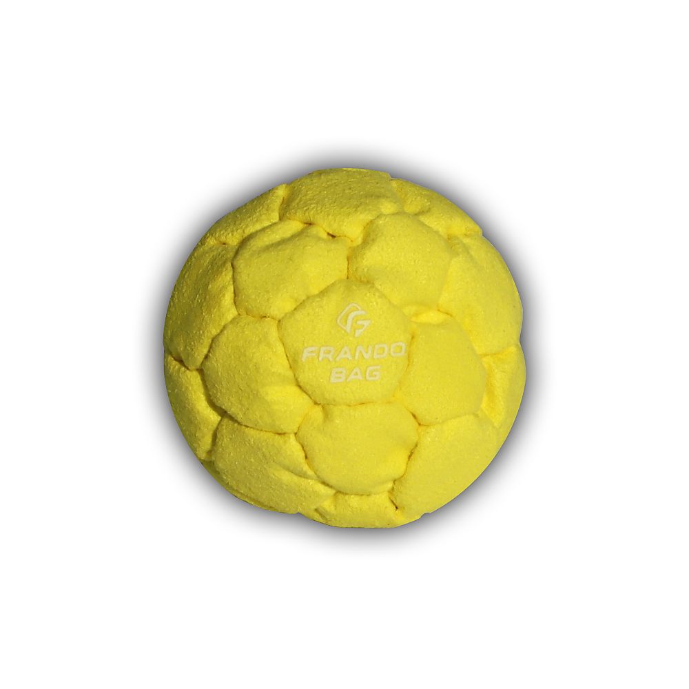 Yellow solid 32-panel classic footbag